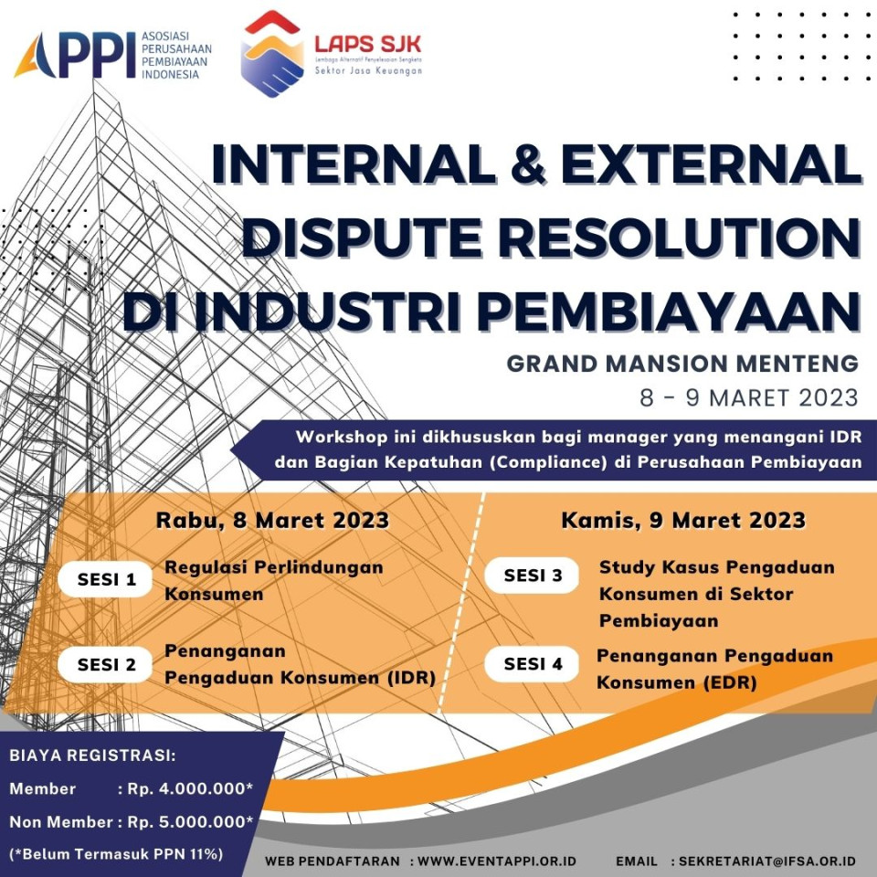 Workshop Internal & External Dispute Resolution di Industri Pembiayaan - Batch 2