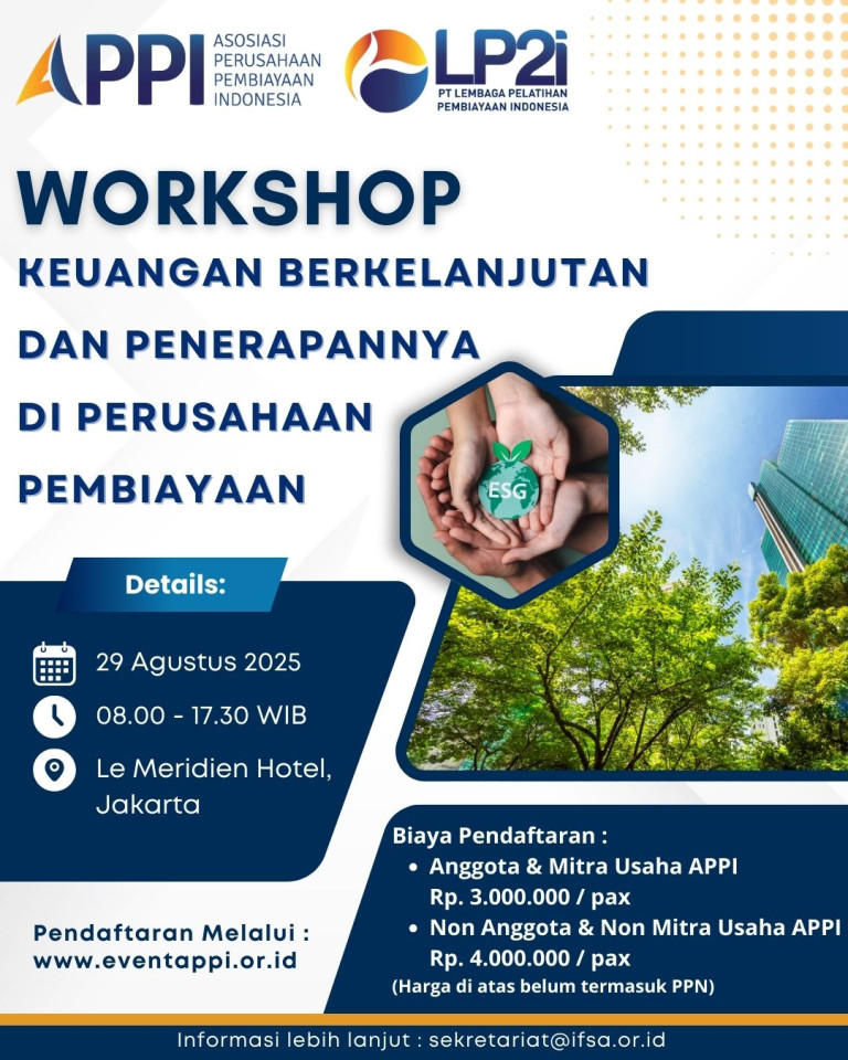 Workshop Keuangan Berkelanjutan dan Penerapannya di Perusahaan Pembiayaan Batch ke - 2