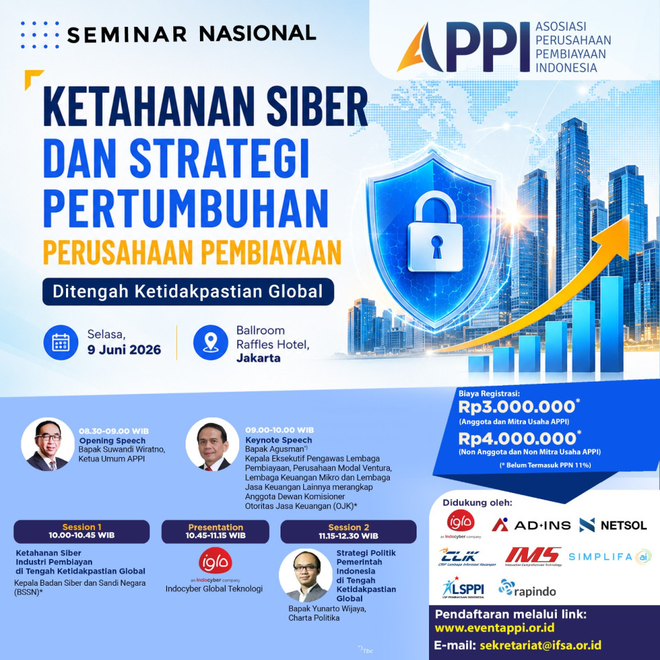 Seminar Nasional Ketahanan Siber dan Strategi Pertumbuhan Perusahaan Pembiayaan di Tengah Ketidakpastian Global