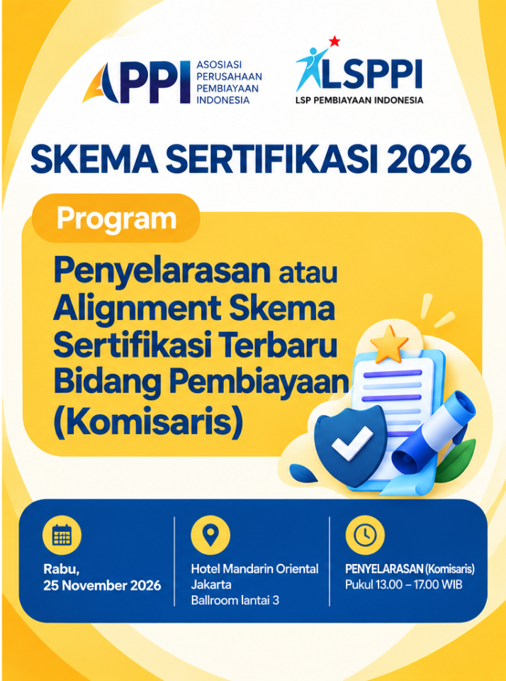 PENDAFTARAN KOMISARIS - Program Penyelarasan atau Alignment Skema Sertifikasi Terbaru Bidang Pembiayaan (25 November 2026)